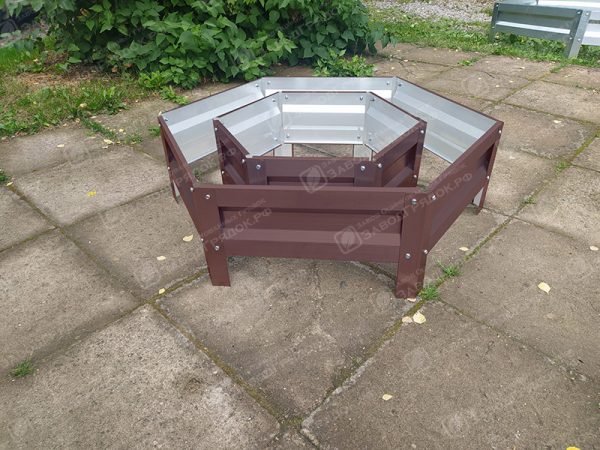 Клумба шестигранная с полимерным покрытием (2 яруса) — изображение 1